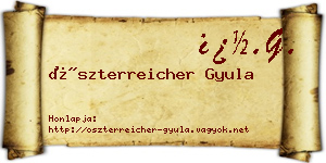 Öszterreicher Gyula névjegykártya